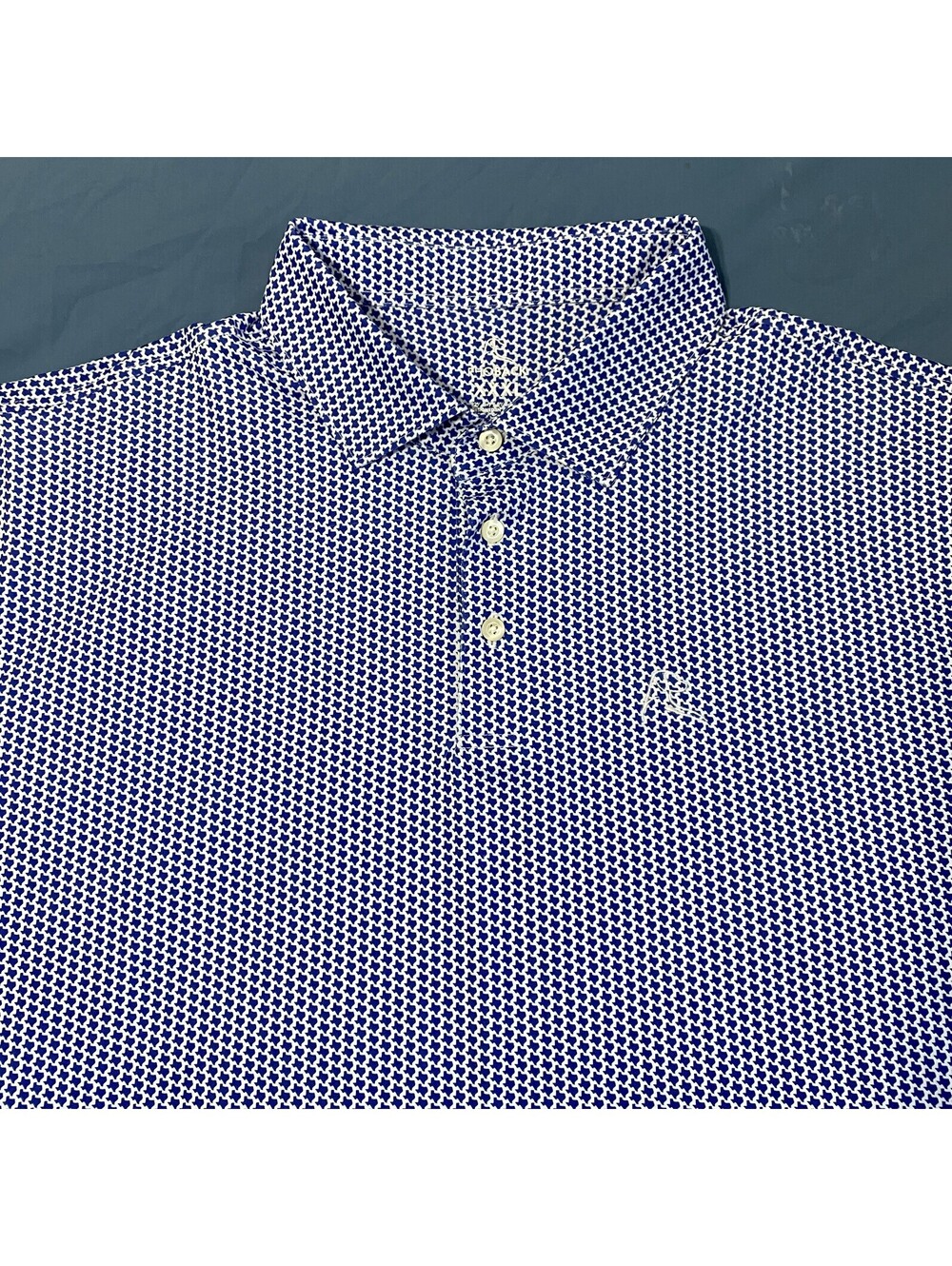 Rhoback Men's Performance Golf Polo Shirt - Don't Mess with Texas Print 3XL Blue